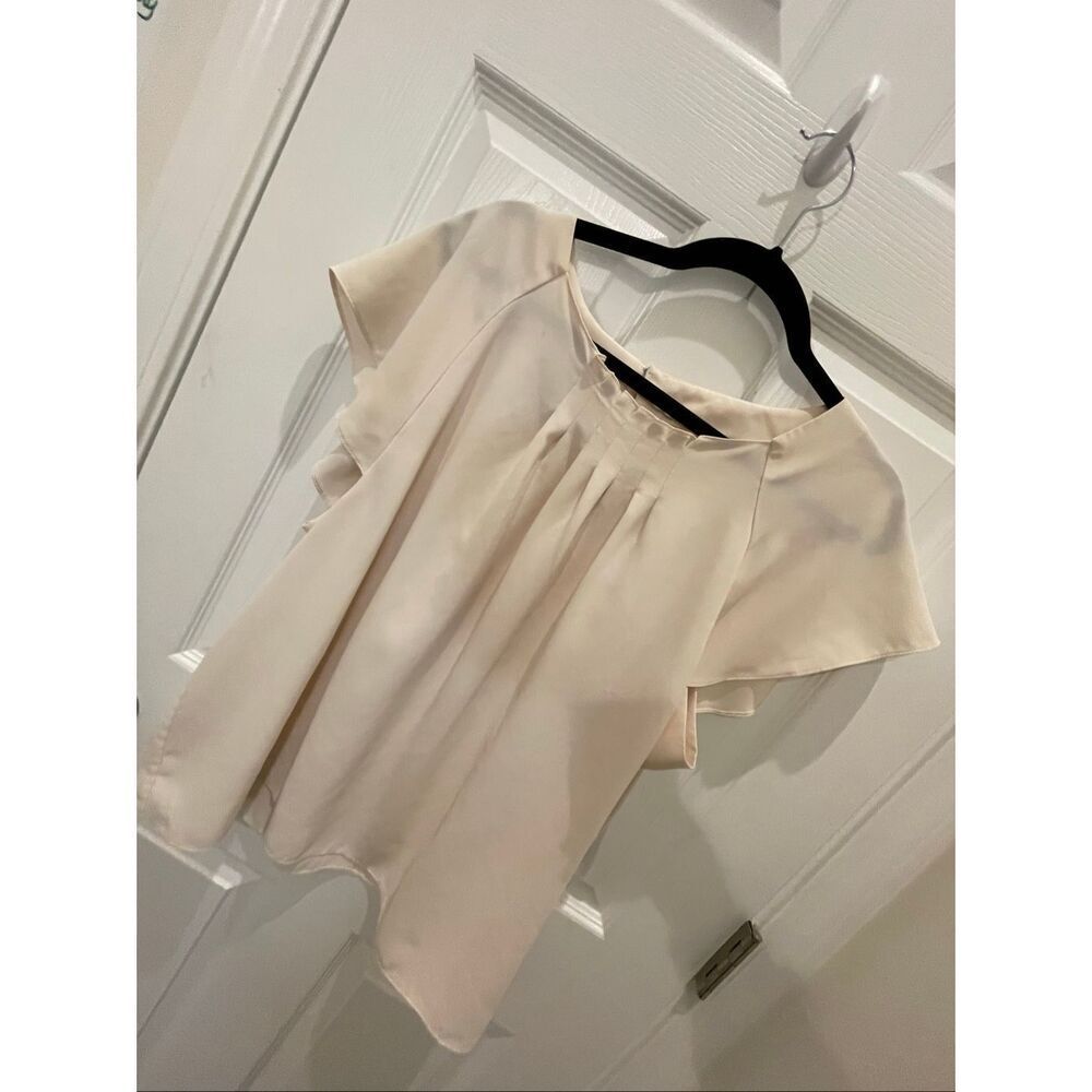 Anne Klein women’s flutter sleeve ivory blouse XL
